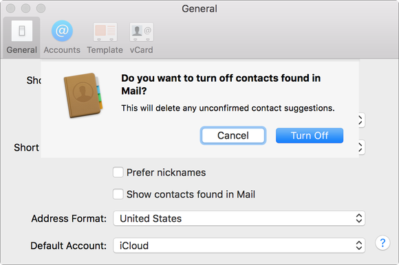 mac 911 disable email suggesitons os x