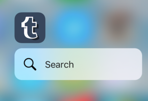 tumblr ios app quick action