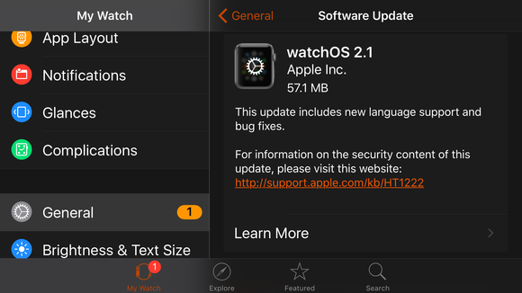 watchos 2.1 update