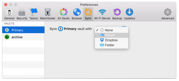 1password icloud sync