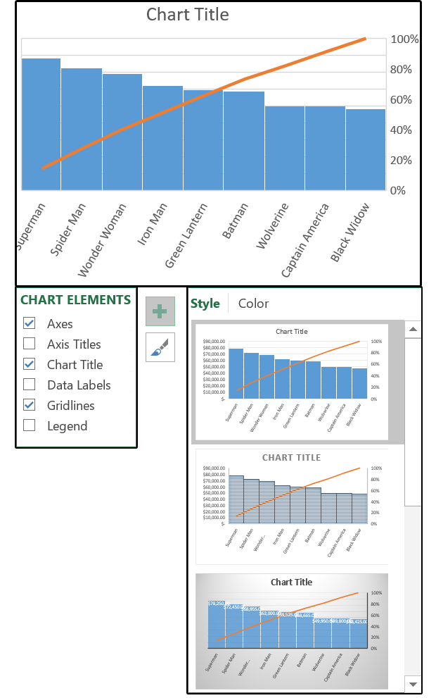 legend excel 2016 format chart charts: the use new Pareto, 2016 Excel Histogram to How