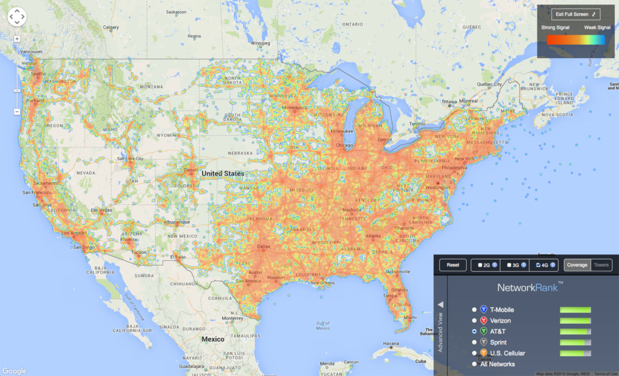 AT&T 4G coverage map
