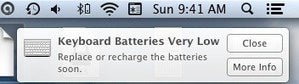 mac 911 mouse batteries low
