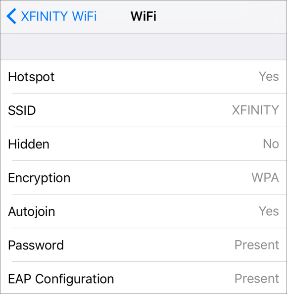 private i comcast wpa profile