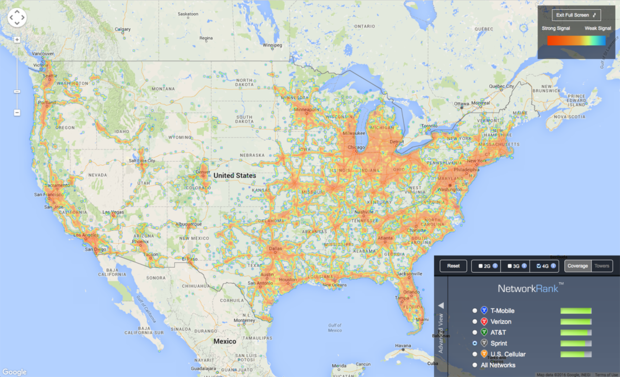 Sprint 4G coverage map