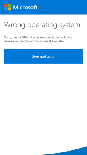 Lumia 950 offers error message