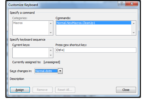 04 assign the macro to an unassigned combination of keys