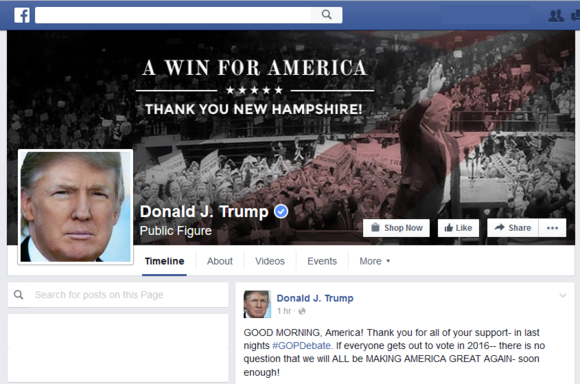 2016 presidential election sites facebook