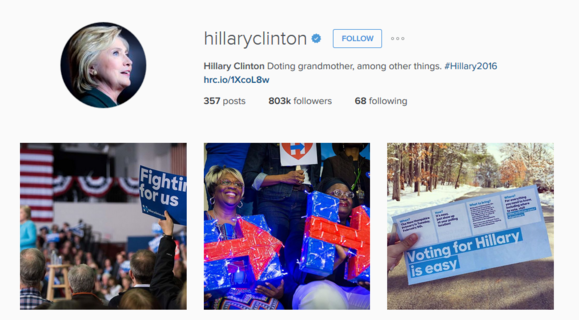 2016 presidential election sites instagram