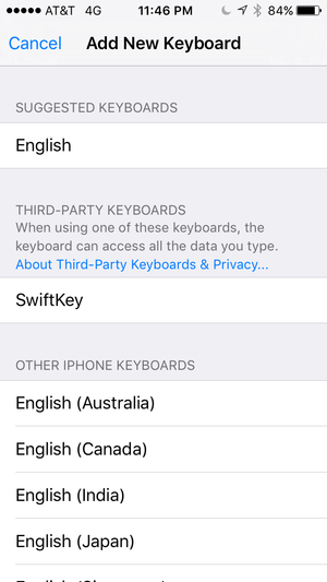 add new keyboard settings