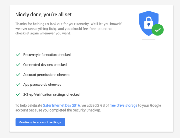 google account security check