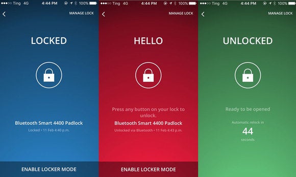 Master Lock Bluetooth 4400 screens