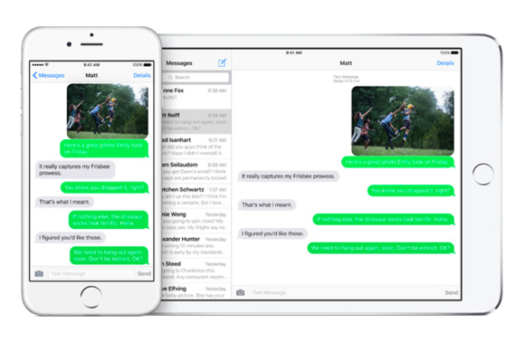 messages family ipad iphone ios9