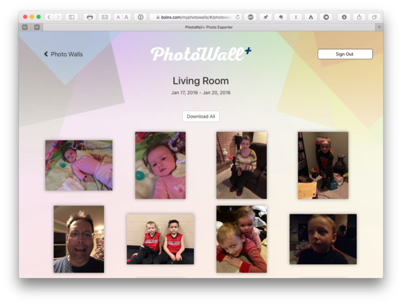 photowall web app images
