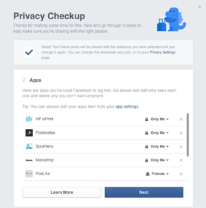 privatei facebook privacy checkup