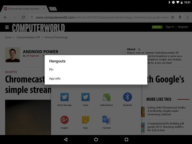 Android N Share Pinning