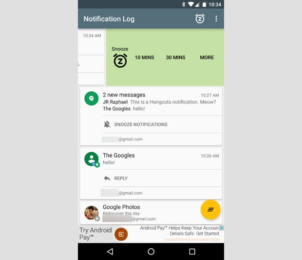 Android Notif Log App Snooze