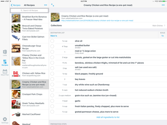 anylist ipad recipes