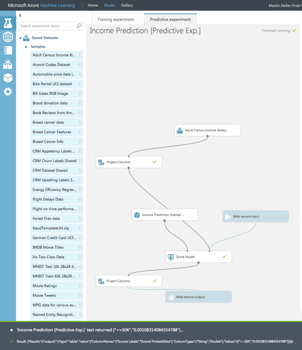 Azure ml studio store gallery