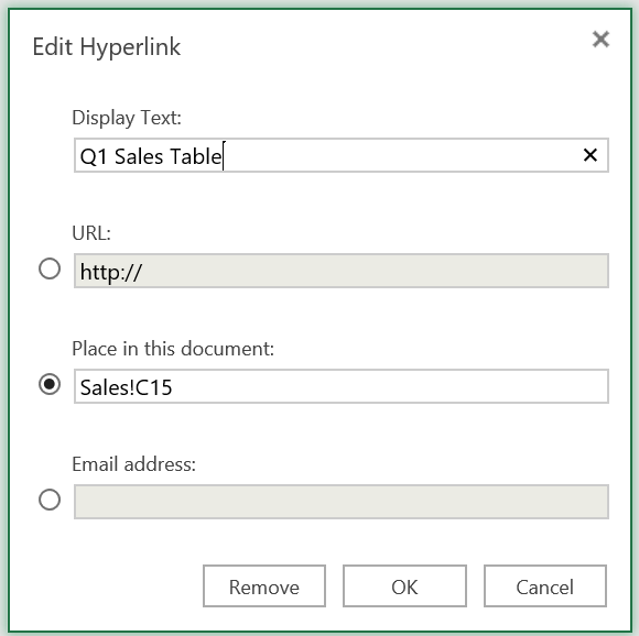 excel online hyperlink