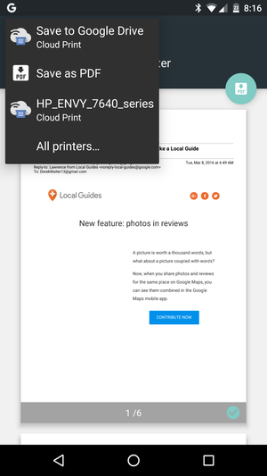 cloud printer for android