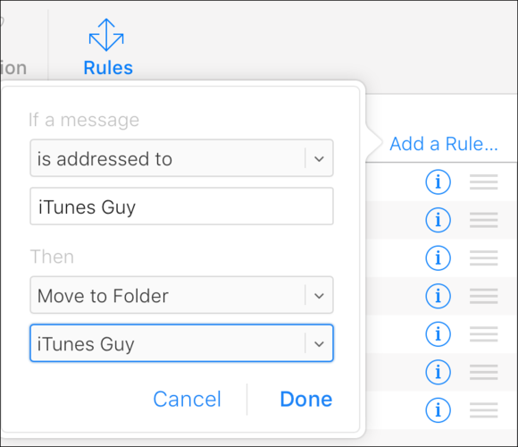 icloud rule