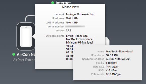 mac911 airport utility wireless client info