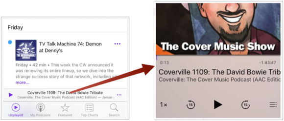 mac911 podcast app playback controls