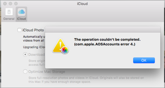 mac911 strange aos error in icloud