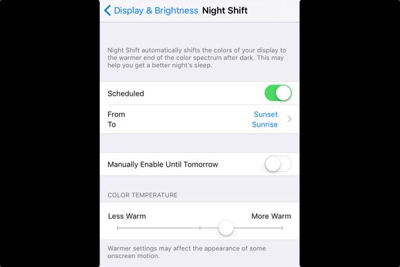How to use Night Shift in iOS 9.3: sunset/sunrise schedules, colour  temperature and low power mode