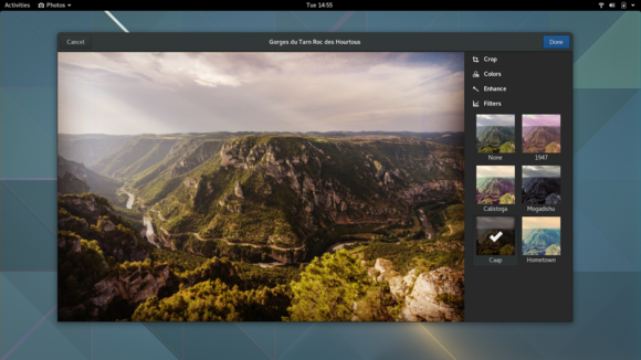 Photo-editing tools in GNOME’s Photos app