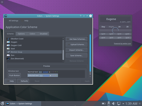 Le bureau Plasma 5.6 de KDE.