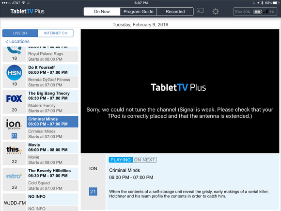 tablettv plus signal is weak