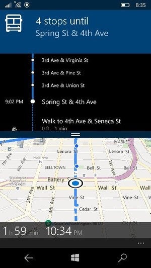 Microsoft windows 10 mobile maps public transportation