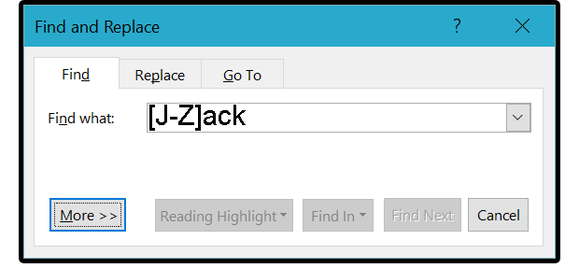 09 using wildcards square brackets and the hyphen character