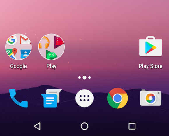 Android N Preview 2's new folder icons