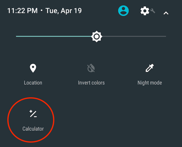 Android N quick settings calculator
