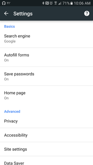 chrome dev settings