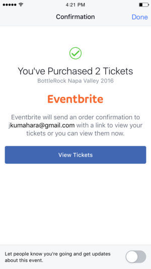 eventbrite facebook app