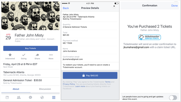 facebook ticketmaster mobile app