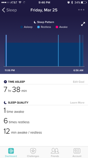 fitbit blaze sleep