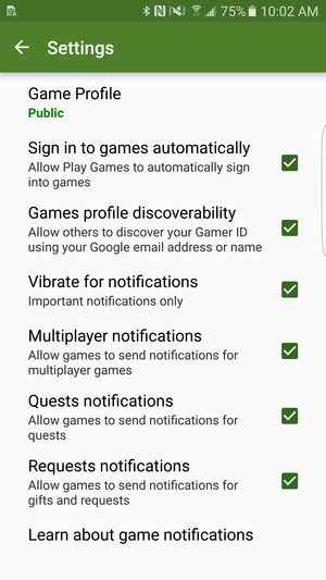 google play games profile