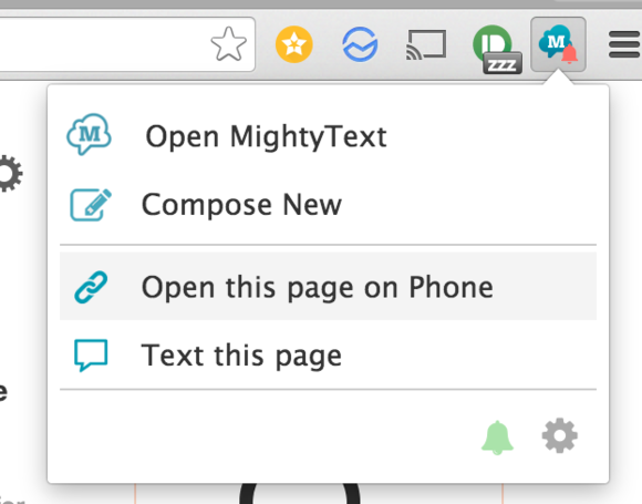 mightytext open on phone