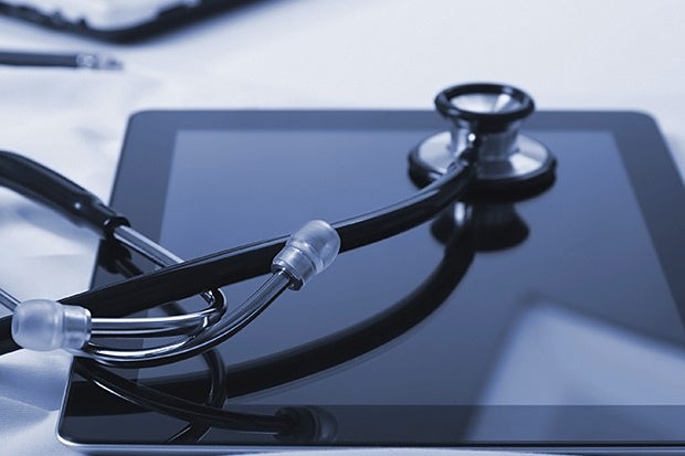stethoscope tablet healthcare data