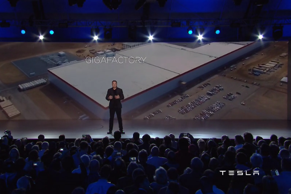 tesla model 3 press event gigafactory