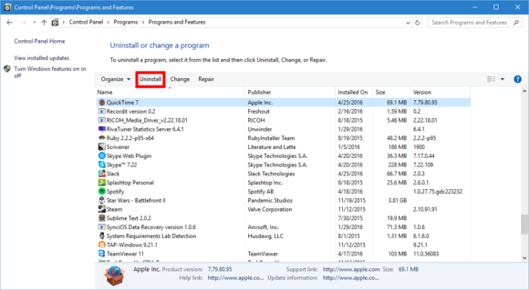 uninstallquicktime3