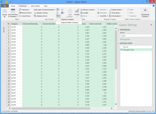 Как сделать unpivot в excel