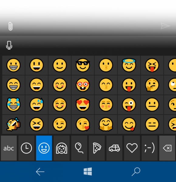 windows 10 mobile 14322 emoji