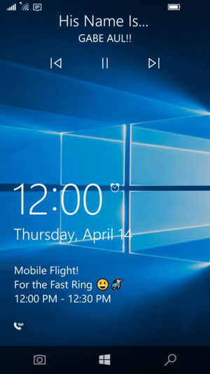 windows 10 mobile 14322 lock screen