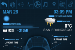 The top of the Automative Grade Linux dashboard console.